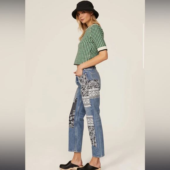 Maje Pandana Patchwork Jeans FR 36 US 6 - Picture 1 of 10